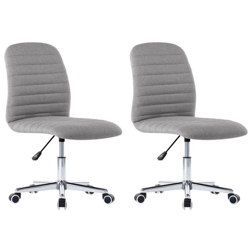 vidaXL Dining Chairs 2 pcs Light Grey Fabric