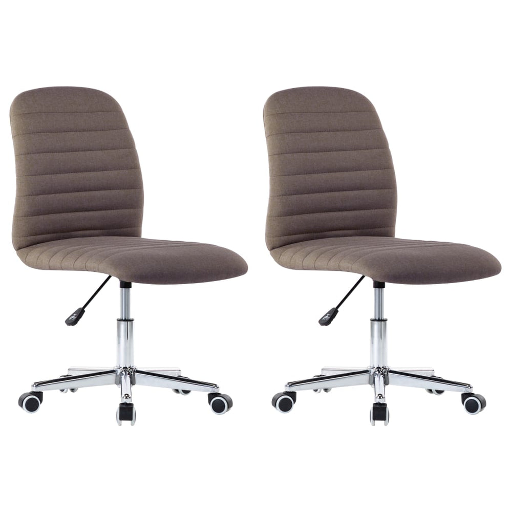 vidaXL Dining Chairs 2 pcs Taupe Fabric