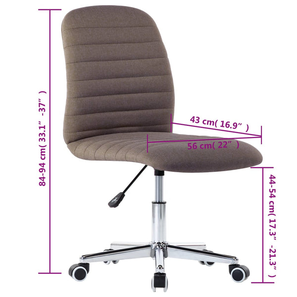 vidaXL Dining Chairs 2 pcs Taupe Fabric