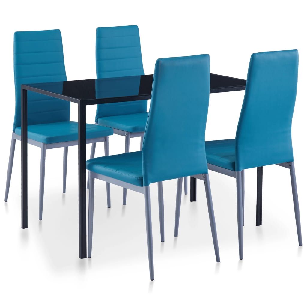 vidaXL 5-Piece Dining Set Blue