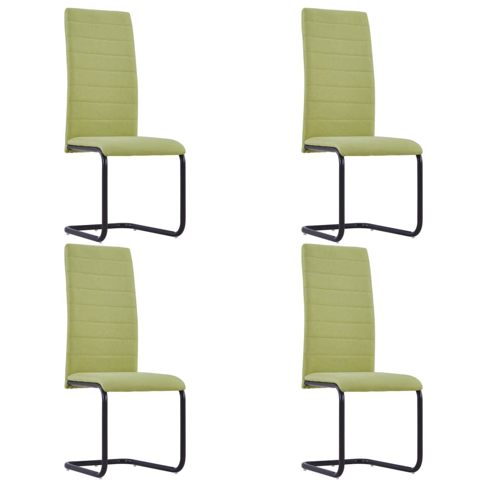 vidaXL Cantilever Chairs 4 pcs. Green Fabric