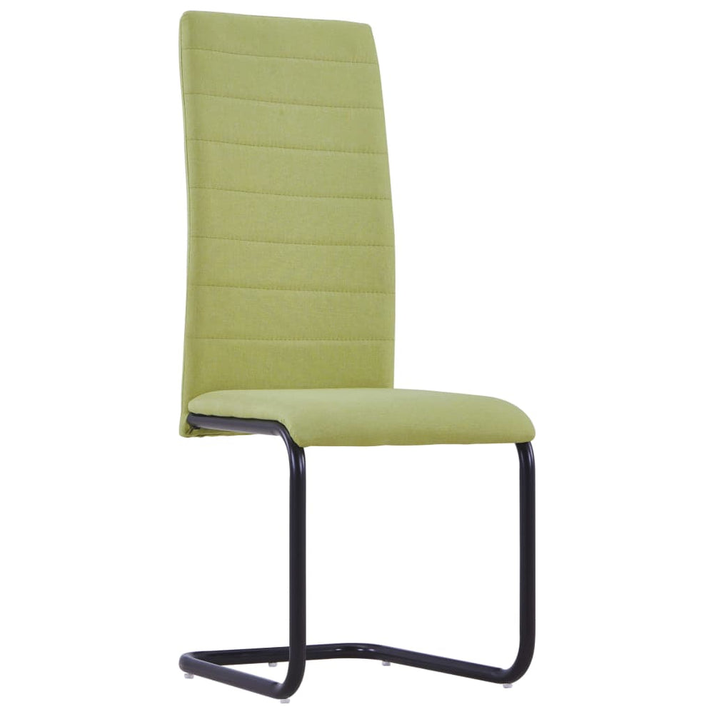 vidaXL Cantilever Chairs 4 pcs. Green Fabric
