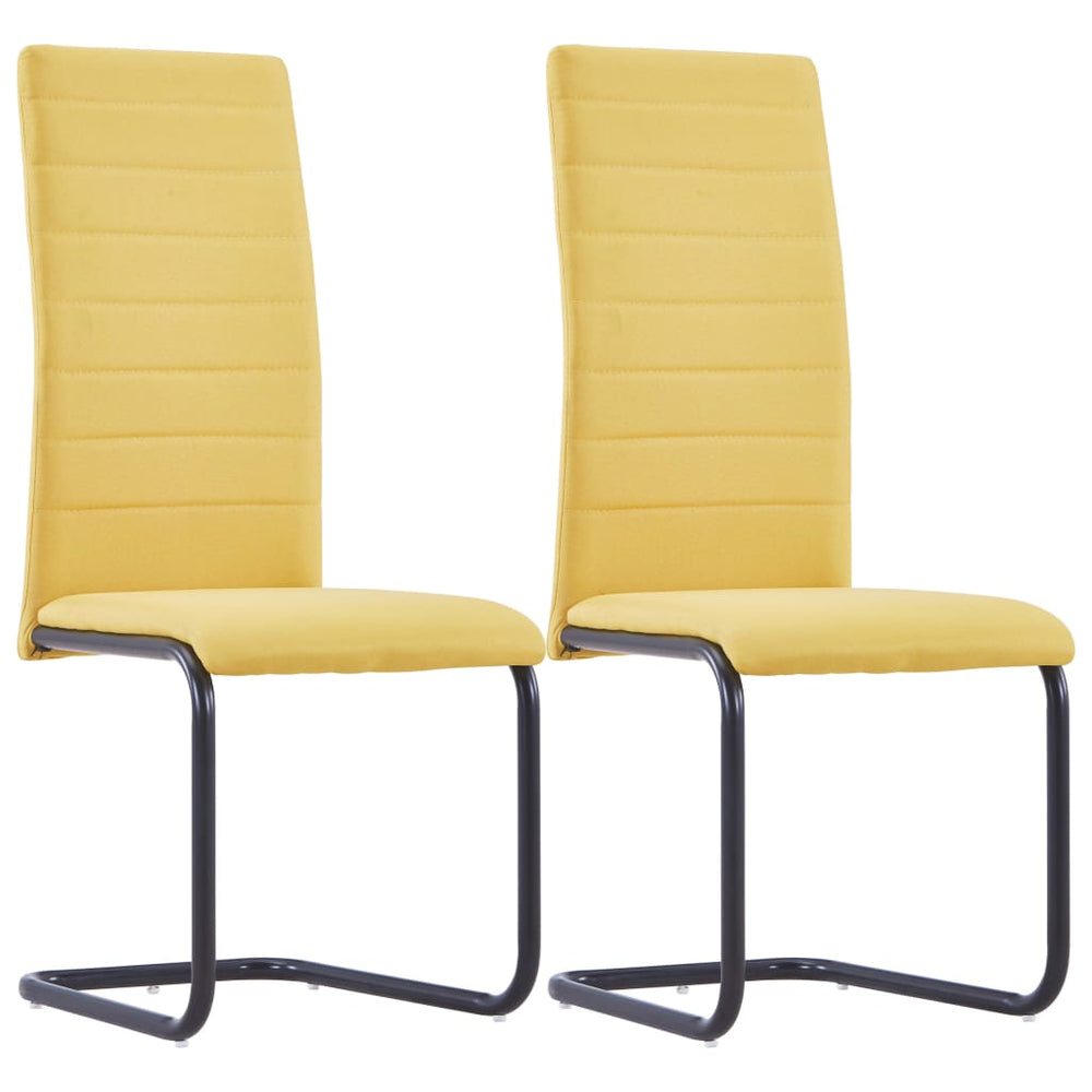 vidaXL Cantilever Chairs 2 pcs. Yellow Fabric