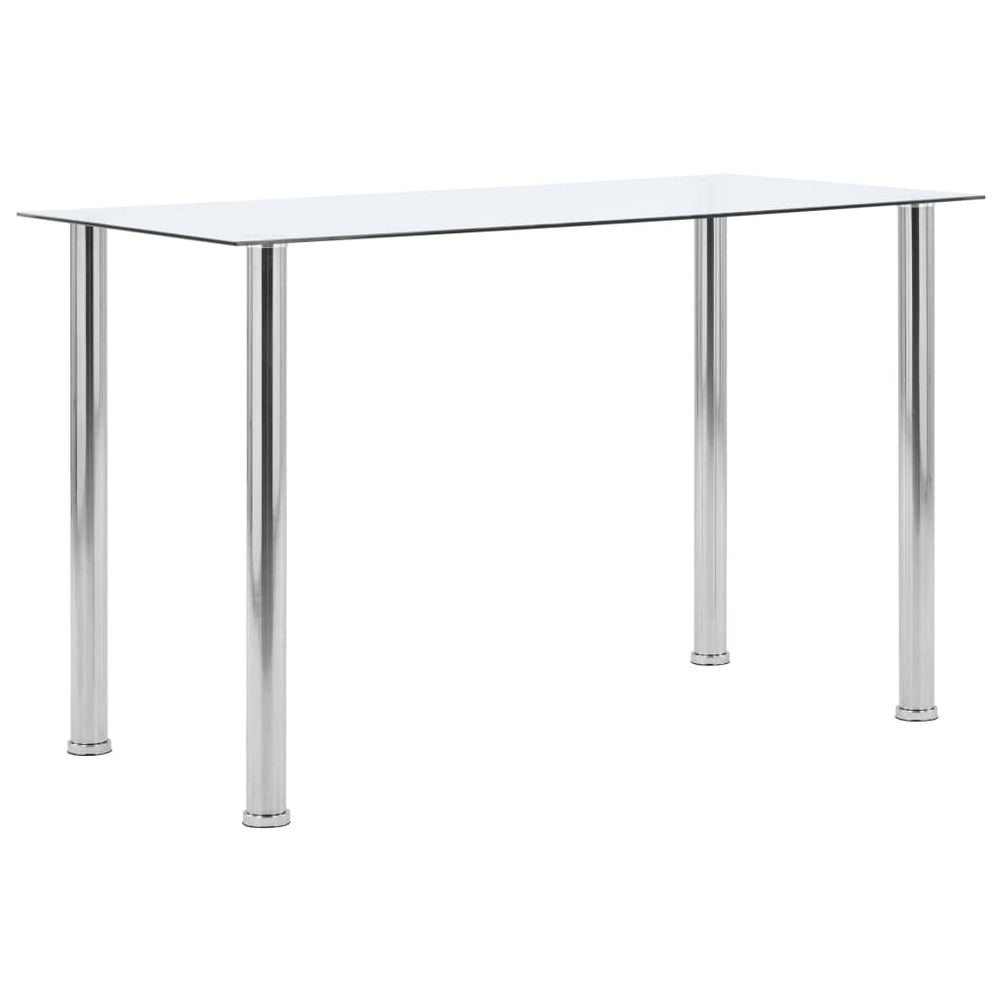 vidaXL Dining Table Transparent 120 x 60 x 75 cm Tempered Glass