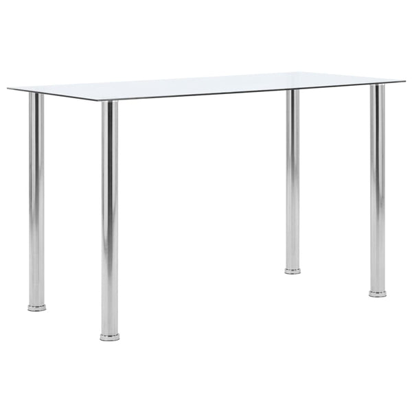 vidaXL Dining Table Transparent 120 x 60 x 75 cm Tempered Glass