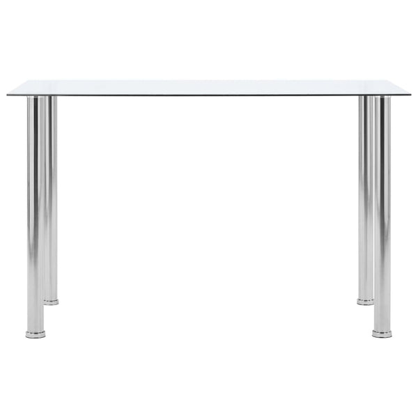 vidaXL Dining Table Transparent 120 x 60 x 75 cm Tempered Glass