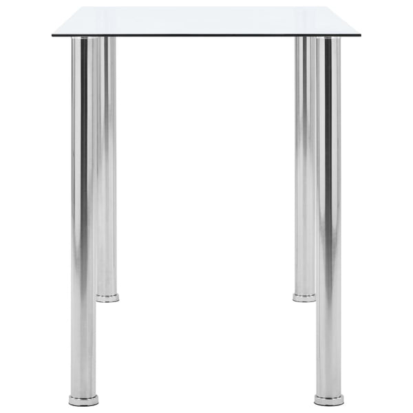 vidaXL Dining Table Transparent 120 x 60 x 75 cm Tempered Glass