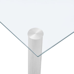 vidaXL Dining Table Transparent 120 x 60 x 75 cm Tempered Glass