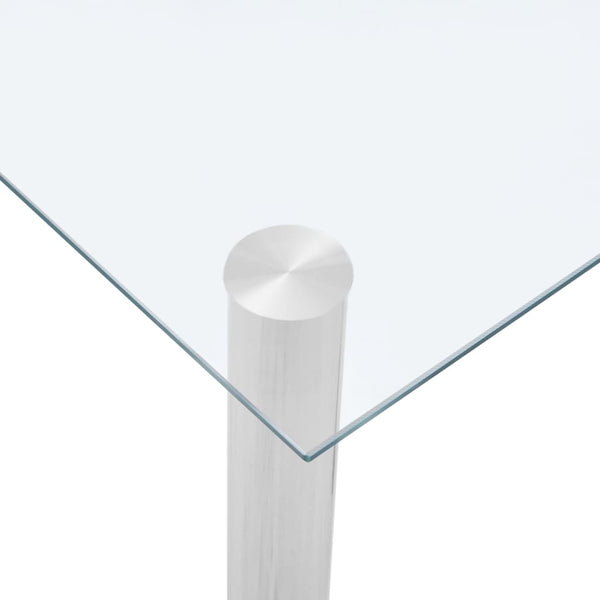 vidaXL Dining Table Transparent 120 x 60 x 75 cm Tempered Glass