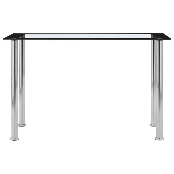 vidaXL Dining Table Black and Transparent 120 x 60 x 75 cm Tempered Glass