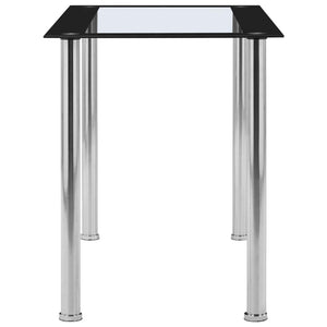 vidaXL Dining Table Black and Transparent 120 x 60 x 75 cm Tempered Glass