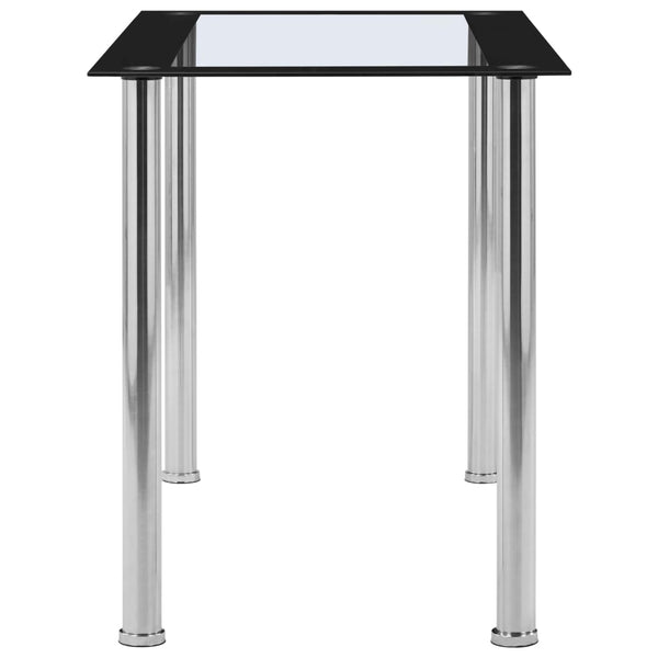vidaXL Dining Table Black and Transparent 120 x 60 x 75 cm Tempered Glass