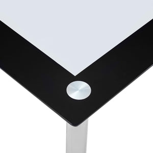 vidaXL Dining Table Black and Transparent 120 x 60 x 75 cm Tempered Glass