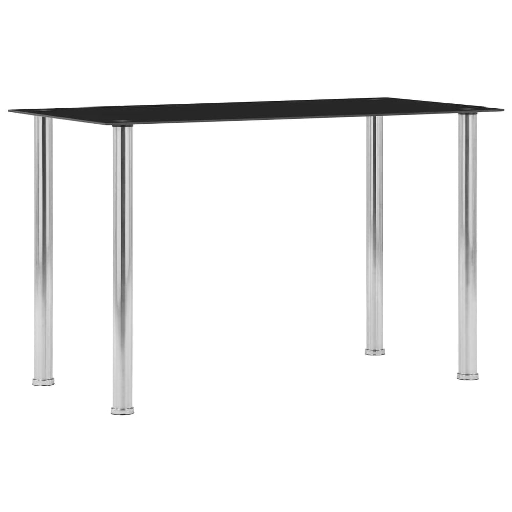 vidaXL Dining Table Black 120 x 60 x 75 cm Tempered Glass