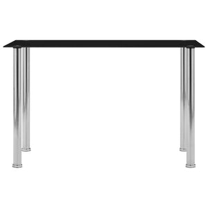 vidaXL Dining Table Black 120 x 60 x 75 cm Tempered Glass