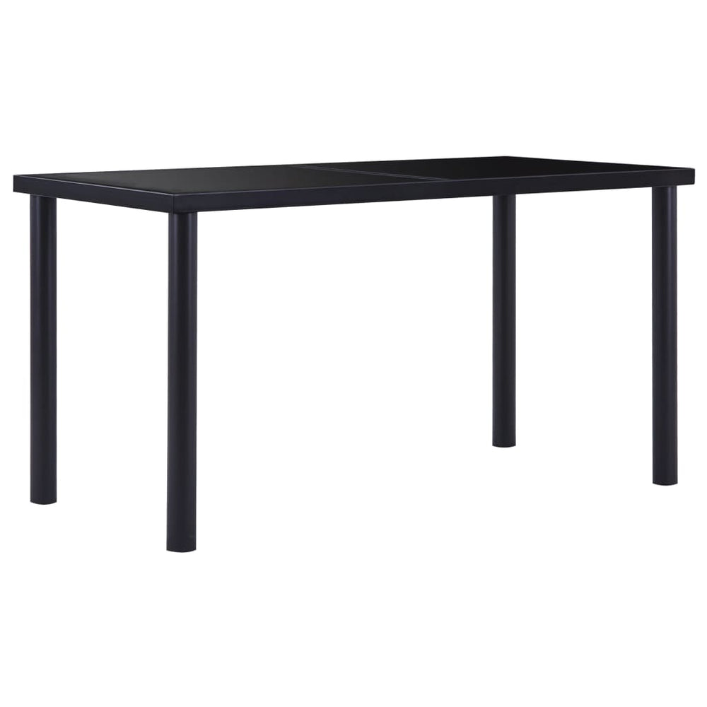 vidaXL Dining Table Black 140 x 70 x 75 cm Tempered Glass