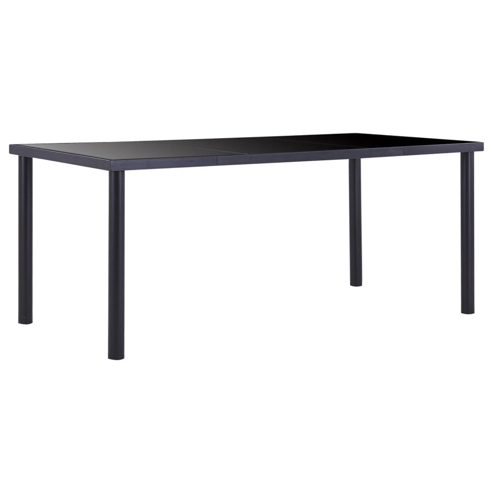 vidaXL Dining Table Black 180 x 90 x 75 cm Tempered Glass