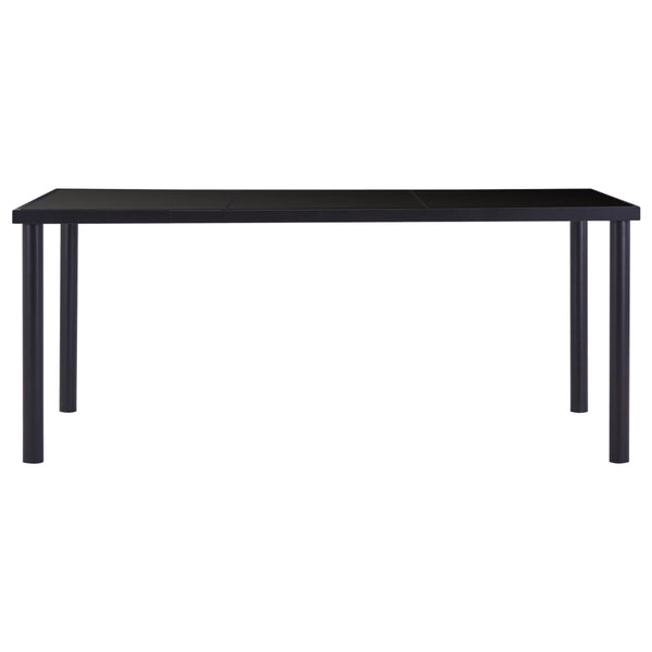 vidaXL Dining Table Black 180 x 90 x 75 cm Tempered Glass