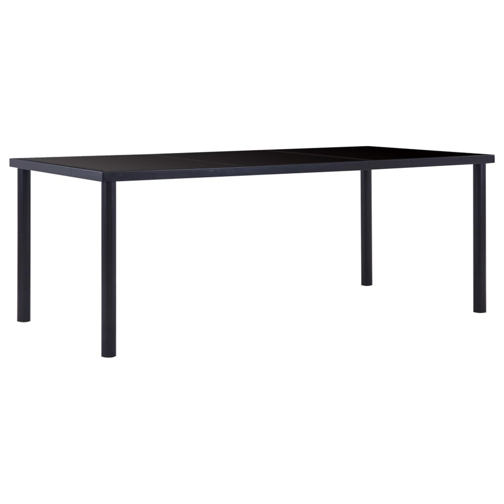 vidaXL Dining Table Black 200 x 100 x 75 cm Tempered Glass