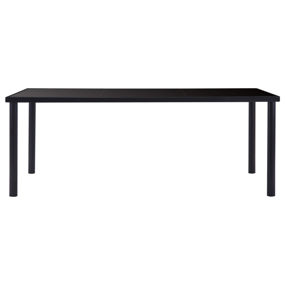 vidaXL Dining Table Black 200 x 100 x 75 cm Tempered Glass
