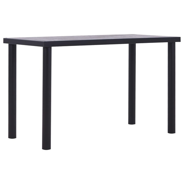 vidaXL Dining Table Black and Concrete Grey 120 x 60 x 75 cm MDF