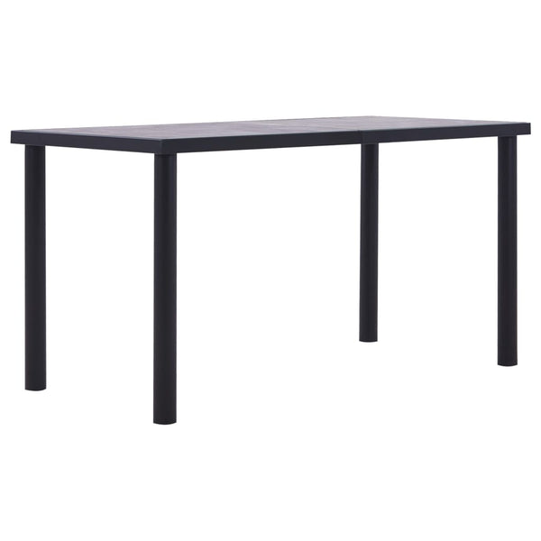 vidaXL Dining Table Black and Concrete Grey 140 x 70 x 75 cm MDF