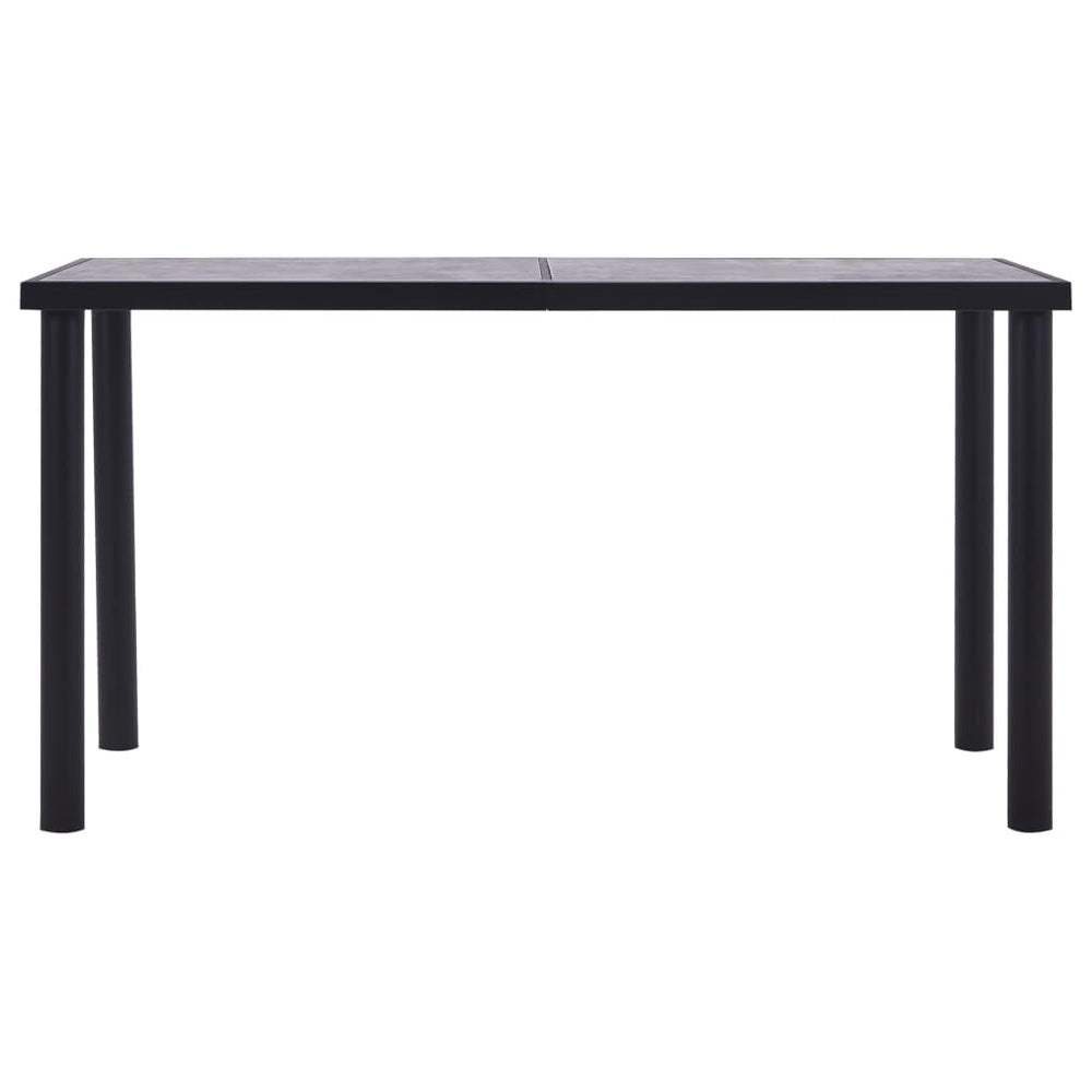 vidaXL Dining Table Black and Concrete Grey 140 x 70 x 75 cm MDF