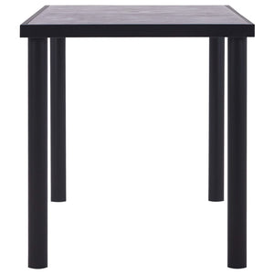 vidaXL Dining Table Black and Concrete Grey 140 x 70 x 75 cm MDF