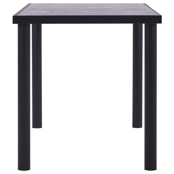 vidaXL Dining Table Black and Concrete Grey 140 x 70 x 75 cm MDF