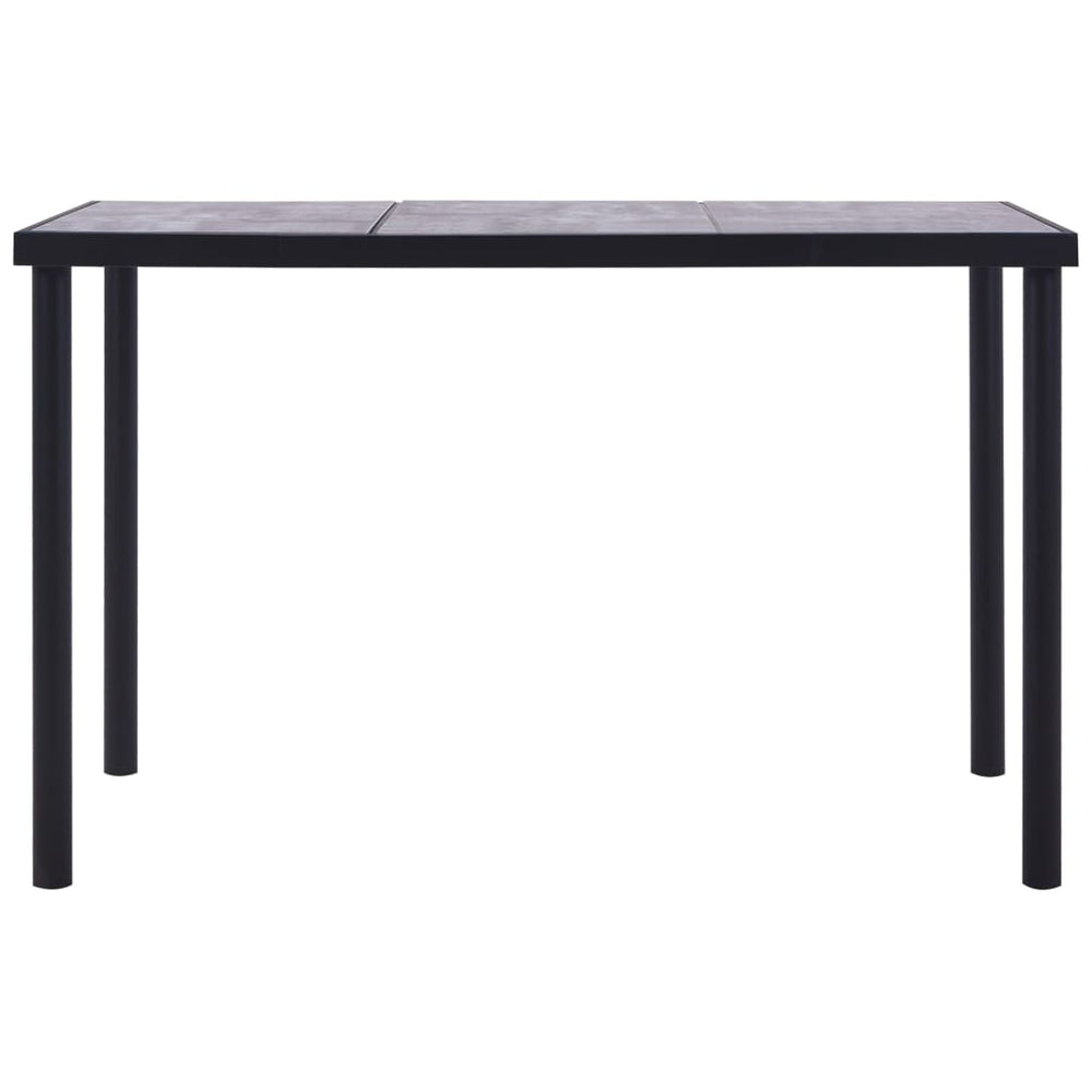 vidaXL Dining Table Black and Concrete Gray 160 x 80 x 75 cm MDF