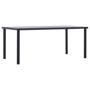vidaXL Dining Table Black and Concrete Grey 180 x 90 x 75 cm MDF