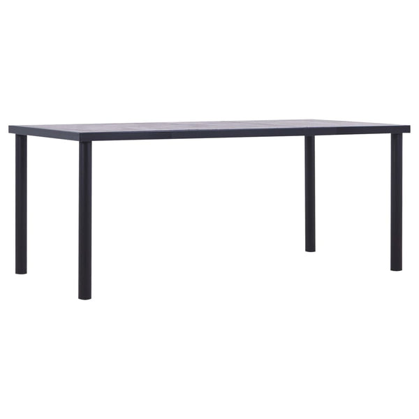 vidaXL Dining Table Black and Concrete Grey 180 x 90 x 75 cm MDF