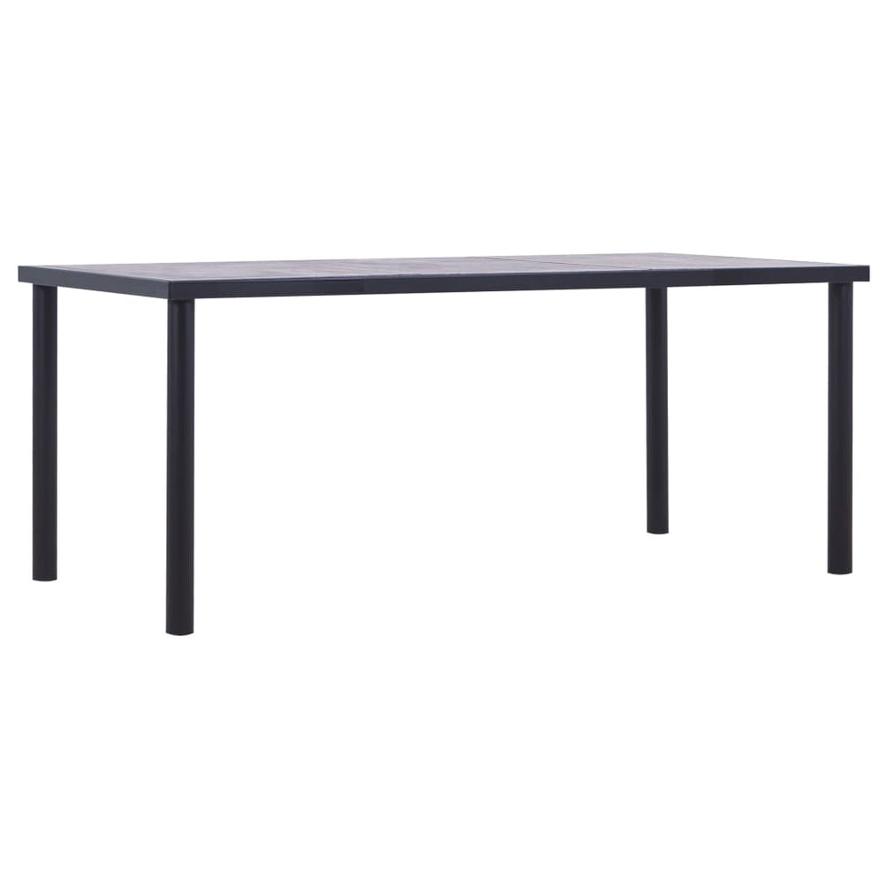 vidaXL Dining Table Black and Concrete Grey 180 x 90 x 75 cm MDF