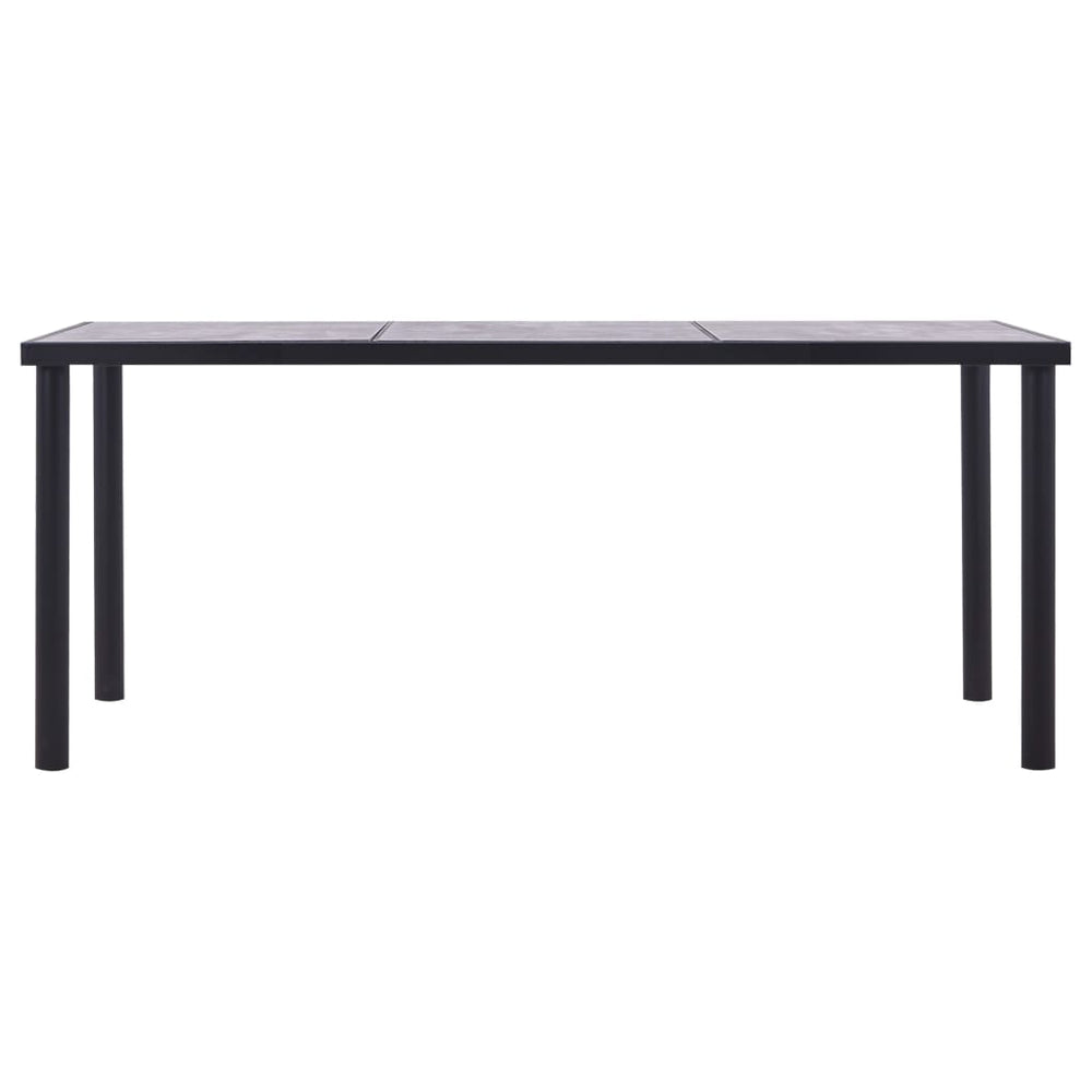vidaXL Dining Table Black and Concrete Grey 180 x 90 x 75 cm MDF