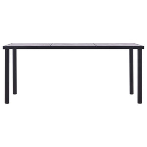 vidaXL Dining Table Black and Concrete Grey 180 x 90 x 75 cm MDF