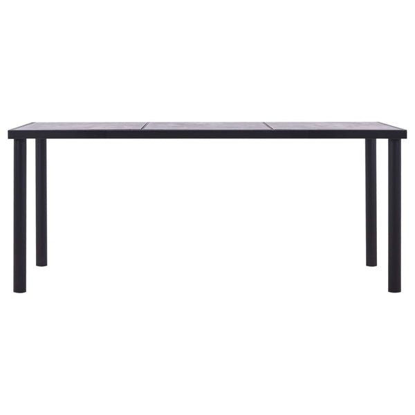 vidaXL Dining Table Black and Concrete Grey 180 x 90 x 75 cm MDF