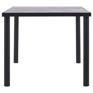 vidaXL Dining Table Black and Concrete Grey 180 x 90 x 75 cm MDF