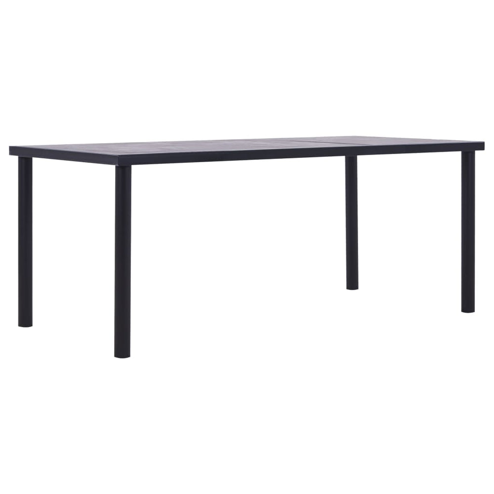 vidaXL Dining Table Black and Concrete Grey 200 x 100 x 75 cm MDF