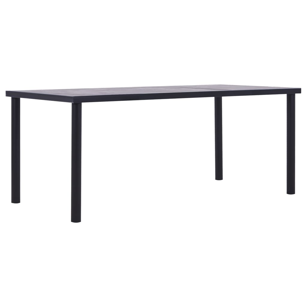vidaXL Dining Table Black and Concrete Grey 200 x 100 x 75 cm MDF