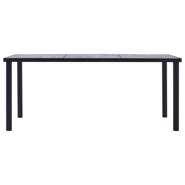 vidaXL Dining Table Black and Concrete Grey 200 x 100 x 75 cm MDF