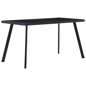 vidaXL Dining Table Black 140 x 70 x 75 cm Tempered Glass