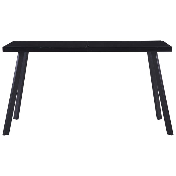 vidaXL Dining Table Black 140 x 70 x 75 cm Tempered Glass