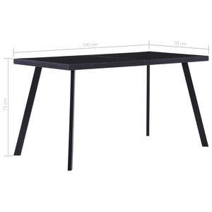 vidaXL Dining Table Black 140 x 70 x 75 cm Tempered Glass