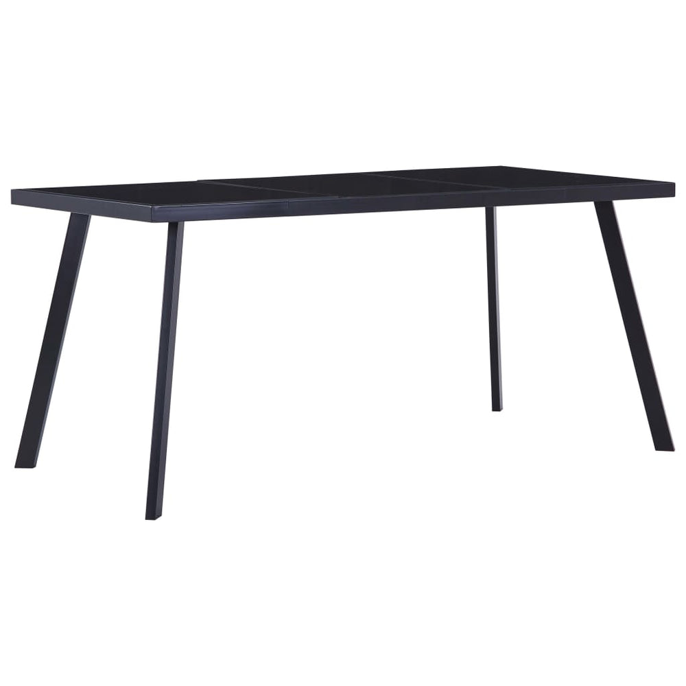 vidaXL Dining Table Black 180 x 90 x 75 cm Tempered Glass