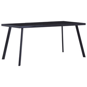 vidaXL Dining Table Black 180 x 90 x 75 cm Tempered Glass