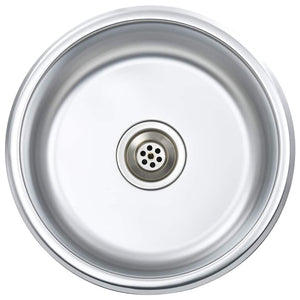 vidaXL Integrated Sink with Sieve and Siphon Stainless Steel
