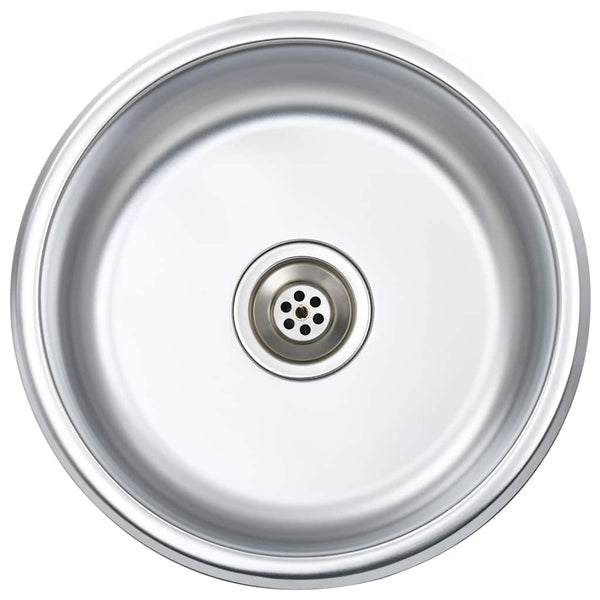 vidaXL Integrated Sink with Sieve and Siphon Stainless Steel