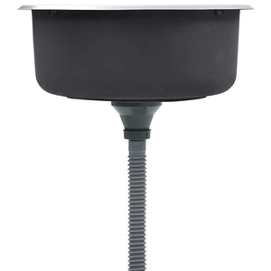 vidaXL Integrated Sink with Sieve and Siphon Stainless Steel