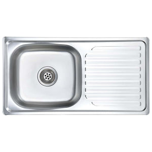 vidaXL Built-in Sink with Sieve and Siphon Stainless Steel
