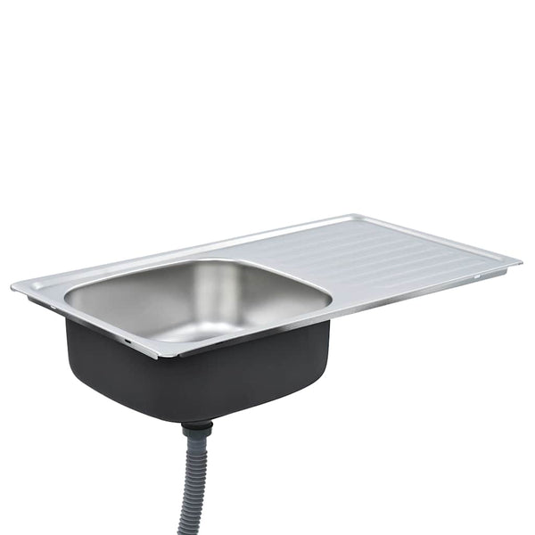 vidaXL Built-in Sink with Sieve and Siphon Stainless Steel